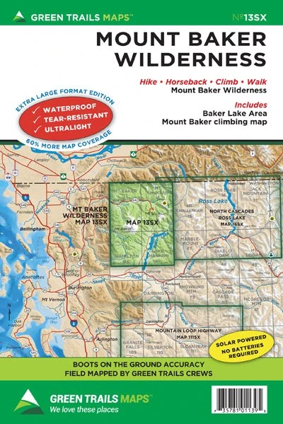 Green Trails Maps Mount Baker Wilderness Climbing 13SX Books & Maps 1 Green Trails Maps Mount Baker Wilderness Climbing 13SX Books & Maps