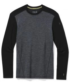 Smartwool Merino 250 Base Layer Pattern Crew Men's Black Micro Buff Check F21